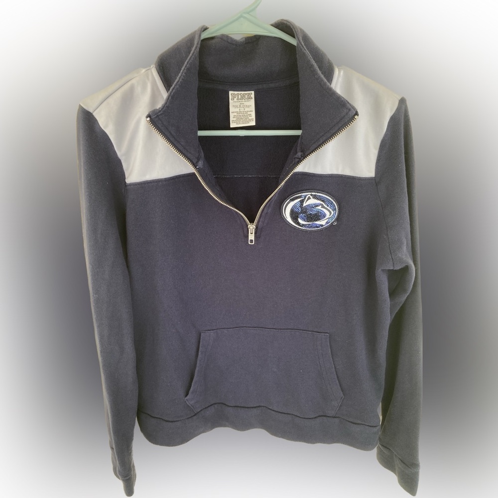 Victoria’s Secret pink Penn State logo quarter zip sweater